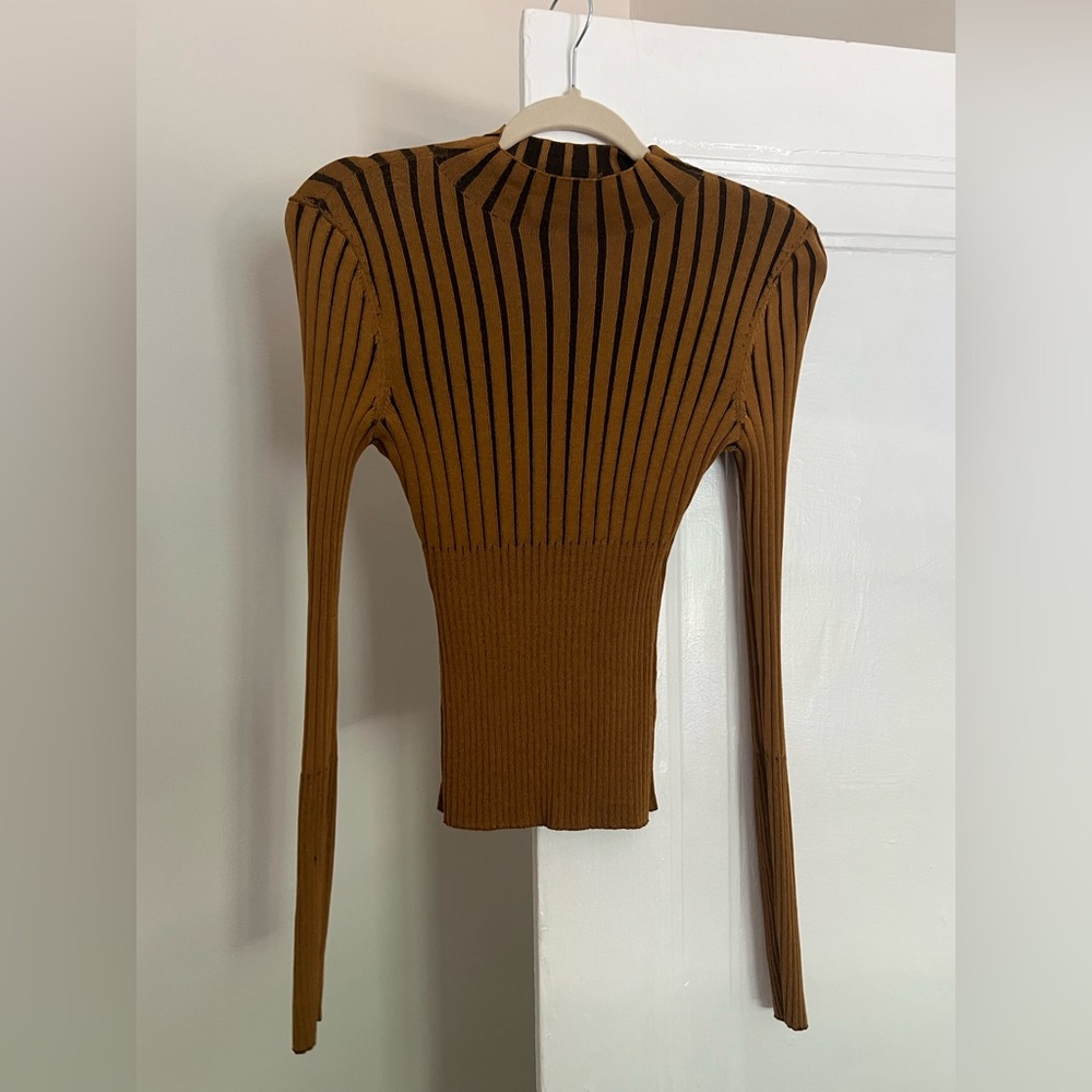 & Other Stories Black and Brown Striped Top